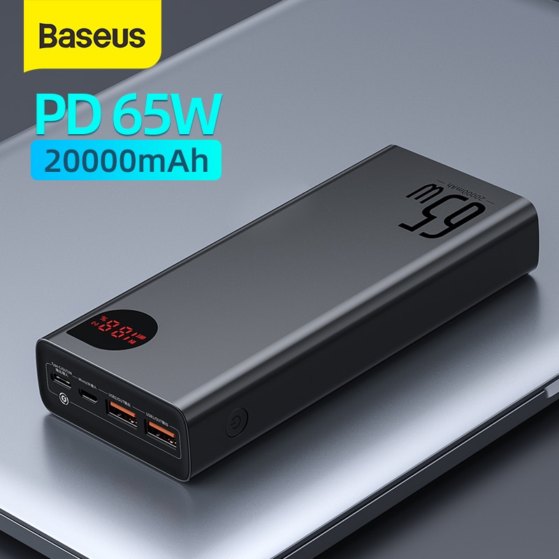 Baseus 22.5W or 65W Power Bank 20000mAh Portable Fast Charging